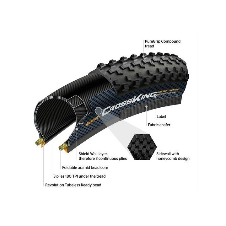 GUMA VANJSKA 29x2.3 CONTINENTAL CROSS KING SW black/black Skin kevlar