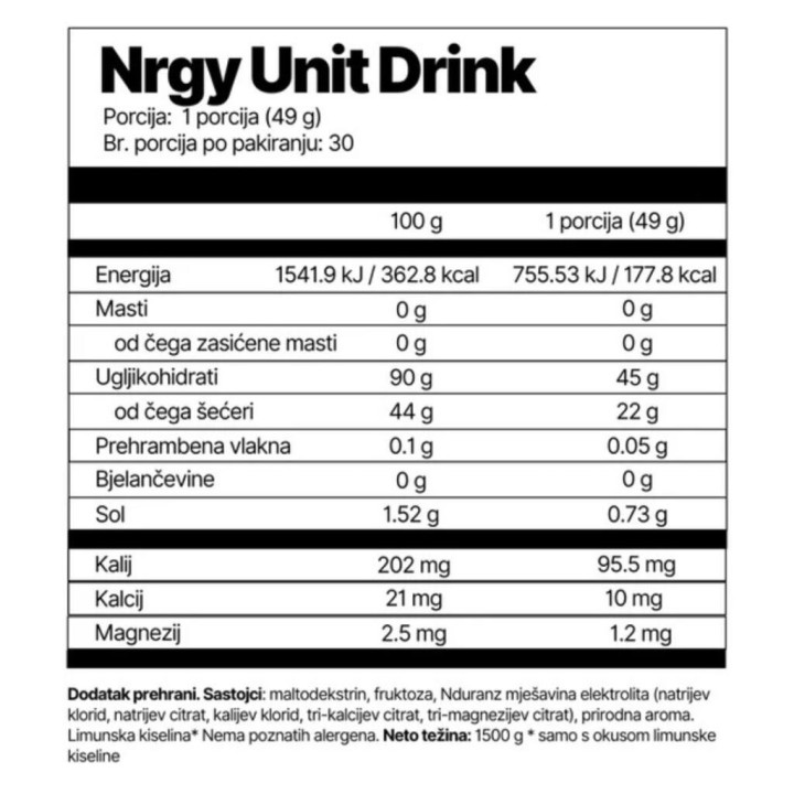 Nduranz – Nrgy Unit Drink – Watermelon – 1500 g