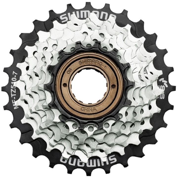 LANČANIK SHIMANO MF-TZ510-7-CP, 7-SPEED, 14-16-18-20-22-24-28T, W/SPOKE PROTECTOR, IND.PACK