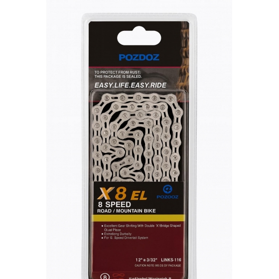 Lanac srebrni Pozdoz za 8 brzina MTB/Road